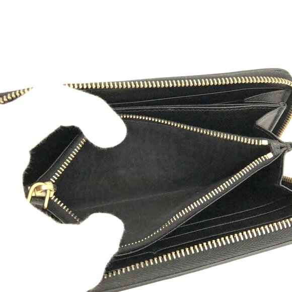 PRADA Logo Plate Mermaid Pattern Saffiano Leather Zippy Long Wallet/6BF0200 - Picture 6 of 8